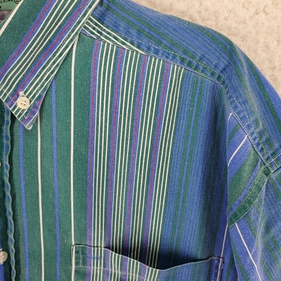 Vtg McIntosh Seymoor Shirt Mens L Button Down Multicolor Striped Pockets Cotton - Picture 9 of 14